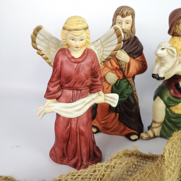 Vintage Ceramic Nativity Scene Christmas Danson Decor 11 Pieces Hand Painted - Picture 12 of 14